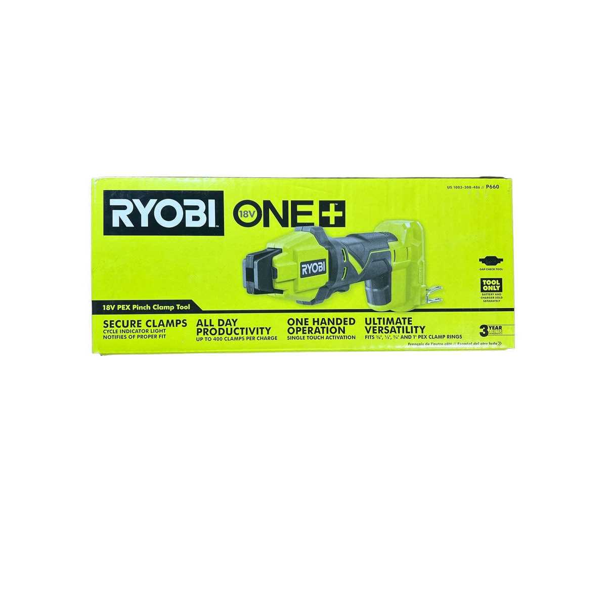 Ryobi One V Lithium Ion Cordless Pex Tubing Clamp Tool Tools