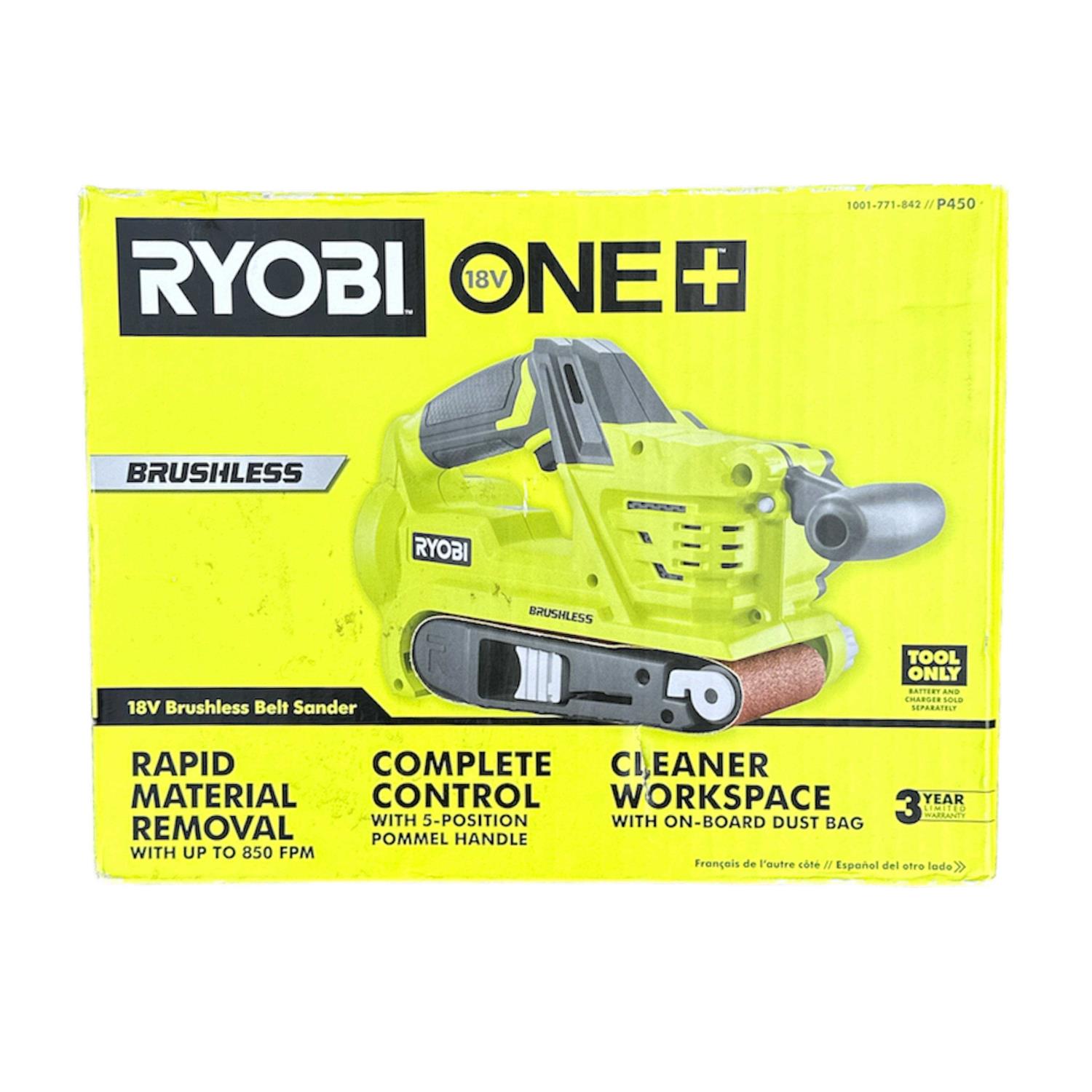 Ryobi 18 Cordless Brushless Belt Sander P450 - Tools & Hardwares online ...